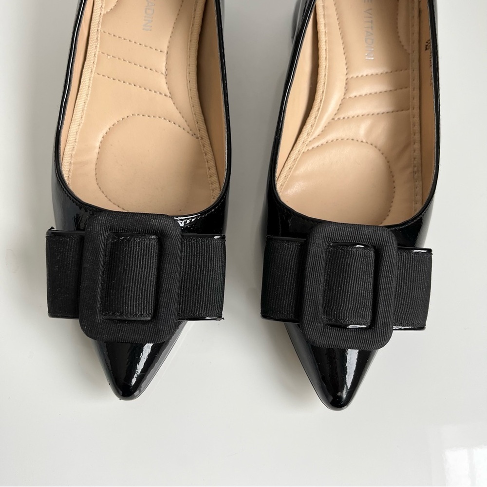 Adrienne Vittadini Black Patent Block Heel Size 7 - Picture 2 of 12
